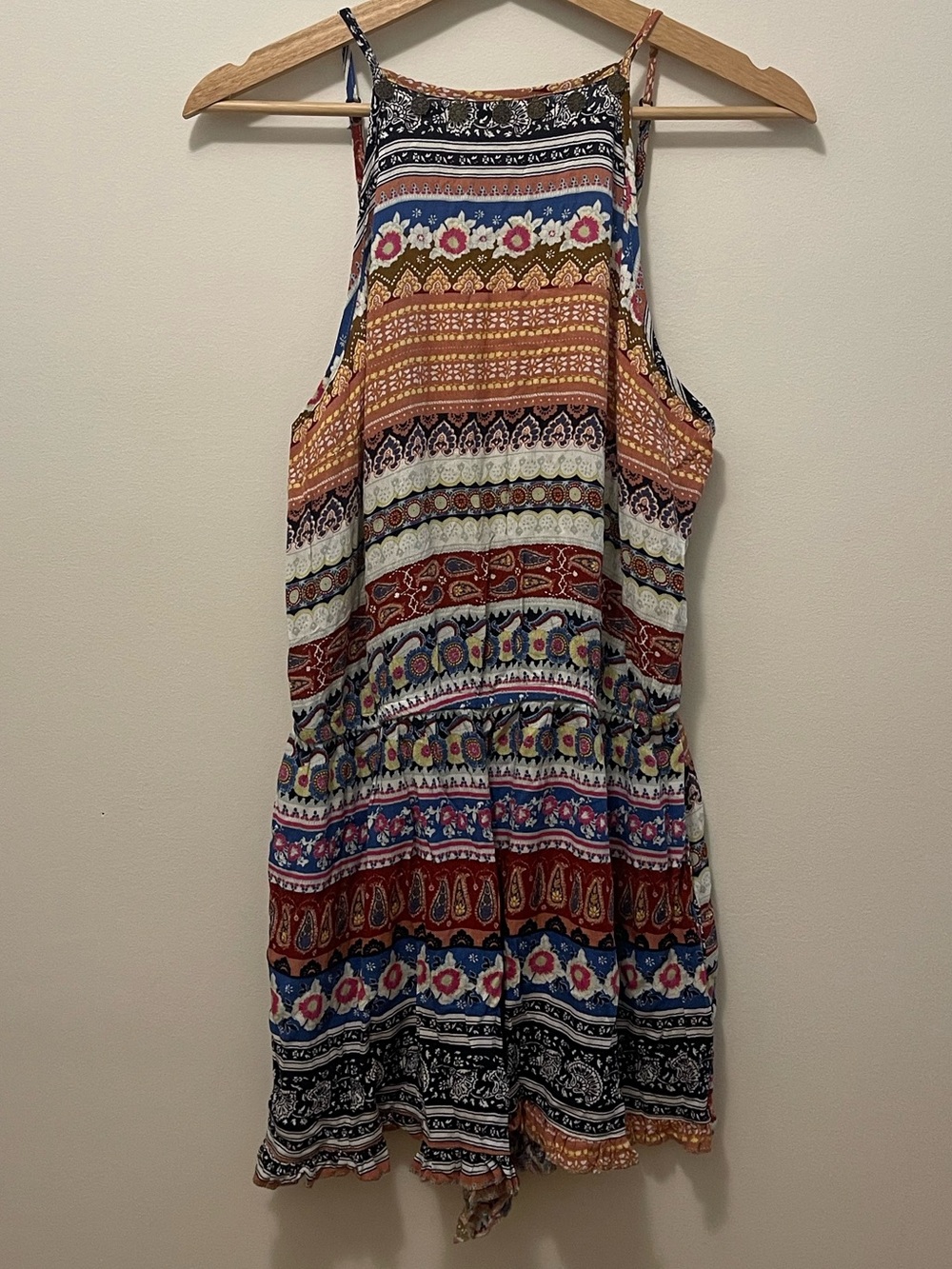 American Eagle Outfitters Multicolor Boho Print Romper